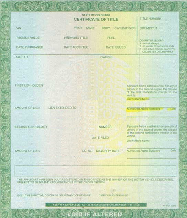 Colorado Auto Title